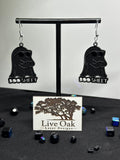 BOO Sheet Halloween Black Acrylic Laser Engraved Dangle Earrings